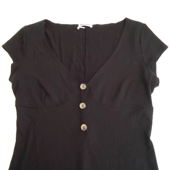 NWOT Reformation Black Marten Button Bodysuit XL - Picture 6 of 10